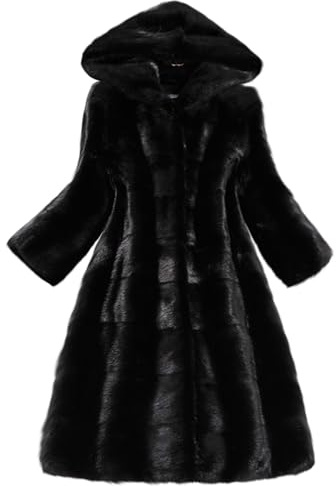 Mantello da donna in pelliccia sintetica elegante con cappuccio, giacca in pelliccia sintetica per ragazze adolescenti, cappotto in pelliccia sintetica tinta unita, giacca invernale calda, pelliccia