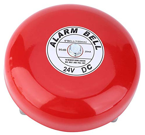 POVVFRTY CB6B 95dB Metall elektrische runde Alarmglocke Schule Zuhause Fabrik Sicherheitsalarmglocke /8612(DC24V,DC24V)