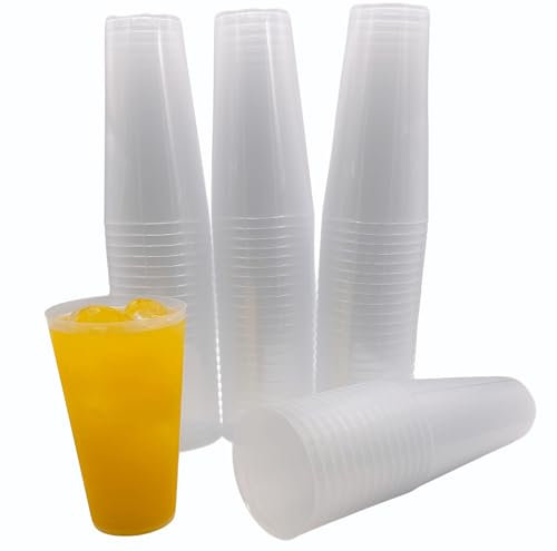 525 Vasos Económicos de Sidra y Cocktail Cónicos 480 ML Reutilizables - Plástico Duro Irrompible - Uso en Fiestas, Oficina o Camping - Ecológico sin BPA - Para Agua, Cubatas, Copas y Cerveza