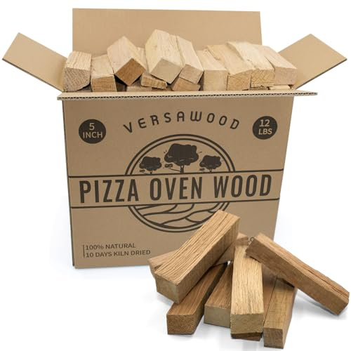 Ofengetrocknetes Eichenholz für Pizzaöfen, 12,7 cm rindenlose Holzscheite, ideal für Ooni, Gozney, Solo-Herd und andere holzbefeuerte Pizzaöfen, Grills und Smoker – ca. 5,4 kg
