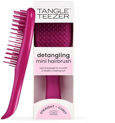 Tangle Teezer Mini Ultimate Detangler - Per capelli bagnati e asciutti - Spazzola districante per tutti i tipi di capelli - Spazzola tascabile da viaggio perfetta per bambini - Magenta