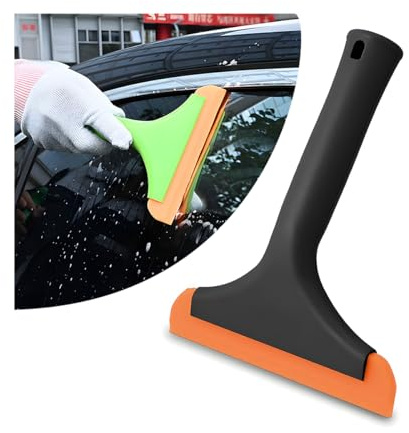 CGEAMDY Escobilla De Goma, Rasqueta Limpiacristales con Mango, Rascador Ventanas Silicona, para Ventanas, Cristales, Espejos Y Ventanas De Coches, Accesorios Limpieza para Automóviles(Negro)
