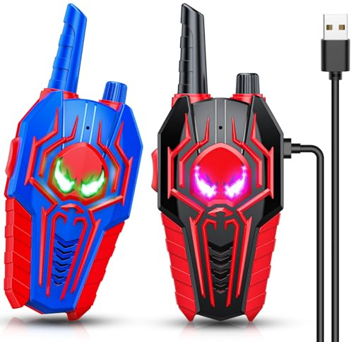 Rechargeable Walkie Talkies for Kids: Toys Birthday Gifts for 3 4 5 6 7 8 Year Old Boys Girls Grandkids Ages 5-7 Kids Walkie Talkies 2 Pack Outdoor Toy for 4 5 6 7 Year Old