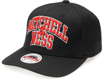 Mitchell & Ness Classic Red Arch Logo Snapback Baseballkappe, Schwarz/Rot
