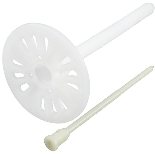 AERZETIX - Juego de 50 tacos de aislamiento a golpear Ø8x115mm + 50 clavos 120mm - en nylon - fijación para paneles térmicos poliestireno extruido expandido lana de roca