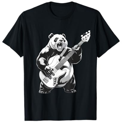 Panda à bascule pour guitare basse, concert, festival, musique amusante T-Shirt