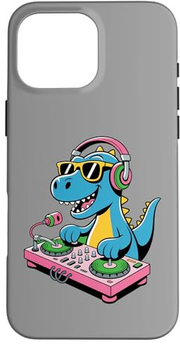 Tocadiscos DJ Dino Funny Music Lover Dinosaur Vibes Carcasa para iPhone 16 Pro Max