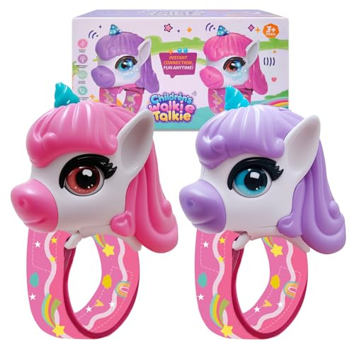 Talkie Walkie Enfants, Jouet Fille 3 4 5 6 7 8 Ans, Licorne Toki Walki Portée 300M 3-10 Ans, Cadeau Enfants 3 4 5 6 7 8 Ans Talkies-walkies pour Camping, Randonneé, Vélo, Cadeau Jouet pour Filles