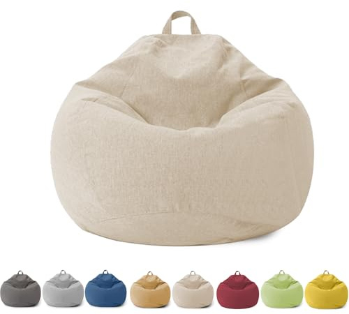 Saco de Asiento para Niños y Adultos - Funda de Saco de Asiento sin Relleno, con Cremallera, 100 x 120 cm, Puf para Dormitorio, Oficina, Salón, Terraza