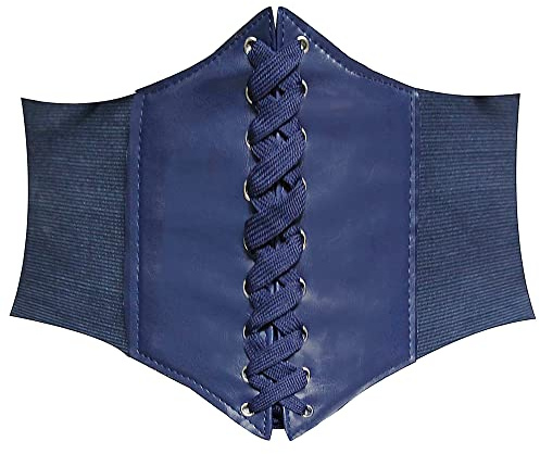 HANERDUN Cinturones Ancho para Mujer Cintura Elástica Ancha Correa de Piel con Cordones Corsé Cinturón retro Cinch Cuatro Tamaños