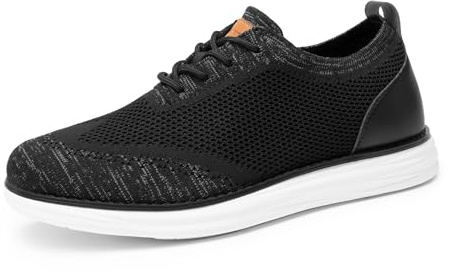 Bruno Marc Zapatos de Cordones Transpirables Zapatillas de Vestir Oxfords Clásico Formales Derby para Hombre Verano Casuales,Size 41.5,Gris/Negro,GRAND-02