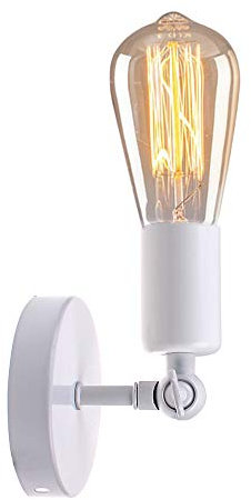 Chao Zan Metall Wandleuchte, Wandstrahler mit dreh-und schwenkbarem Spot im moderne Wandlampe Design, E27-Fassung/max 40 Watt, weiß