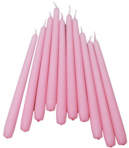 G Decor Confezione da 2, 10 o 20 candelabri alti Coraline, candele opache, colori misti, per chiesa, candele da cena, ideali per matrimoni e Natale (set da 10 pezzi)