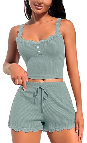 RSLOVE Dam pyjamas spets pyjamas set för kvinnor topp och shorts sexiga nattkläder