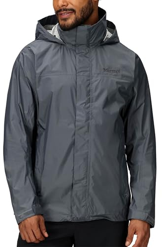 MARMOT Men's PreCip Eco Lightweight & Waterproof Rain Jacket, Steel Onyx - Latest Collection, Large