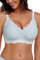 HORISUN Bras for Women No Underwire V Neck Scalloped Wireless Bralettes with Soft Support Comfort Full Coverage Seamless Bra (Light Blue,XL)