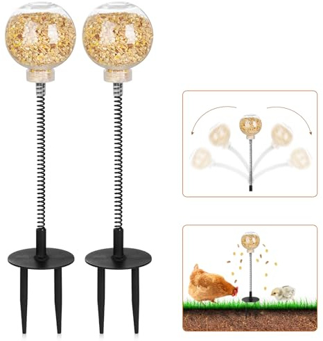 moyardow Peck Toy, Interactive Slow Feed Release Toy for Your Flock, Chicken Slow Feeder Boredom Busting Fun Maintain Your Hens Entertained(2 Pack)