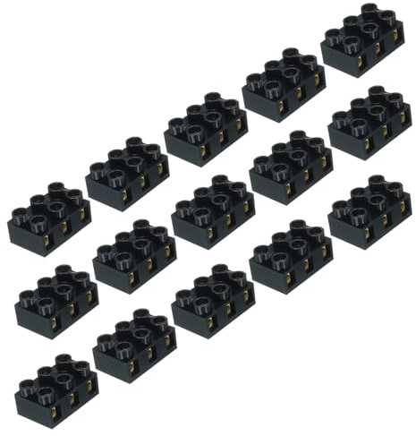 QUARKZMAN Borne de Connexion 3 Positions 500V 10A Barrette de Bornes à Vis à Double Rangée Connecteur de Bornes de Barrière 15 Pièces