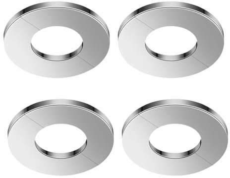 Toilet Flange Cover, Toilet Pipe Cover - 4 Pieces Shower Fitting Cover Plate Rosette Plate - Shower Rosette Plate, Shower Pipe Cover, Sanitary Cover Plate for Pipes