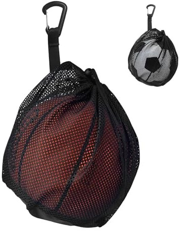 Rixotix Ballsack, Ballnetz 1 Ball Basketball Tasche,Rucksack Tragbare Ballnetz, Netztasche, Basketball Balltasche, Faltbar mit Kordelzug für Fußball Tennis Kinder Erwachsene Volleyball Rucksack