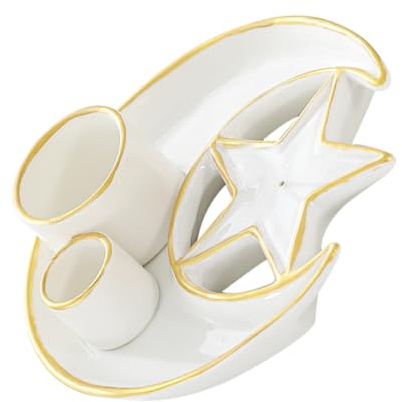 Alipis Quemador Forma de Hierba Aromática de Cerámica de Incienso Blanco y Bandeja Soporte Decorativo para Varillas para Decoración del Hogar y Escritorio