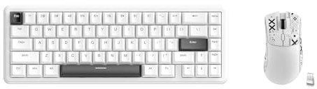 ATTACK SHARK Combo Tastiera & Mouse Gaming, X65 HE Tastiera Magnetica Cablate e R1 Mouse Wireless 59g Superleggero (8000Hz, RT 0,01mm, RGB, Batteria 65h) - Bianco