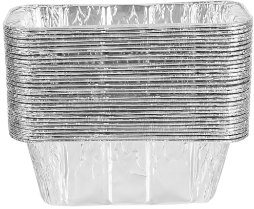 PAMINGONO 30 Pezzi Vassoi Raccogli Grasso in Alluminio USA e Getta Accessori Barbecue Compatibili con Piastra per Griglia Teglie Leggere e Resistenti per Forni e Congelatori per Cottura
