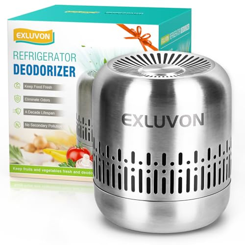Exluvon Fridge Deodoriser,Lasts for 10 Years Refrigerator Deodoriser Kitchen Gadgets Fridge Freshener Odour Eliminator for Freezer,RV and New Home,More Effective Than Baking Soda