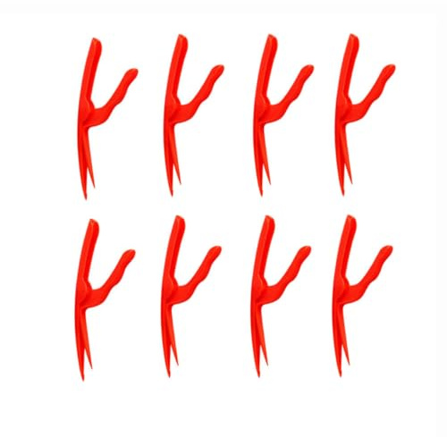 LOPUNER Pelador de Gambas Rojo de Pom, Paquete de 8 Piezas Fácil de Usar y Rápido, Herramienta Práctica para Cocina Que Ahorra y Esfuerzo