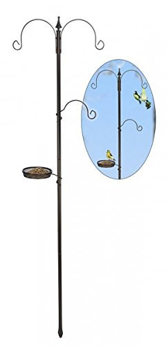 Gravidus Vogelfutterstation mit 3 Haken und Futterschale Ideal für Meisenknödel Robuste Stahlkonstruktion Wetterfest 190 cm