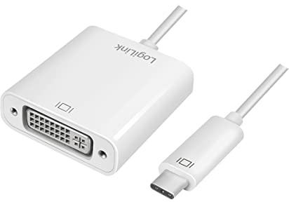 LogiLink UA0245A - USB-C (USB 3.2 Gen 1x1) auf DVI Adapter mit integriertem DVI-Transmitter, Aufl?sung 1080P f?r Windows 8/10, Mac OS X (inkl. MacBook Pro Modelle ab 2016), Chrome OS und Android