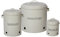 Set of 3 Antique Cream Vintage Potato Onion Garlic Kitchen Storage Canisters Jars Pots Containers 3 Piece Set, Potato, Garlic, Onion Bin Caddy, With Aerating Tin Storage Holes & Metal Lid
