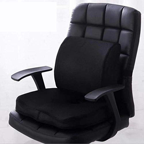 KongEU Memory Foam Seat Cushions And Lumbar Support Provides Relief For Lower Back Pain Sciatica Tailbone Coccyx Orthopedic Seat Pillow Black
