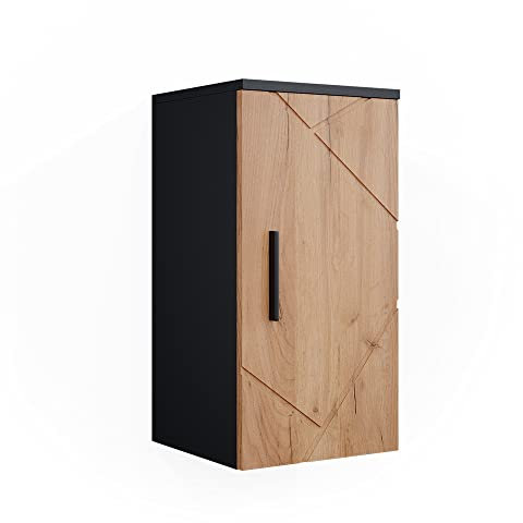 Vicco Badschrank Goldkraft Eiche/Anthrazit Irma 30x59x24 cm - hängender Badezimmerschrank, Praktisch für Kosmetik, Pflegeprodukte & Badutensilien