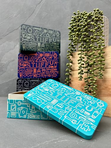 TINIT Stuff Tin - Man Tin Miscellaneous Storage Box (Navy/Orange)