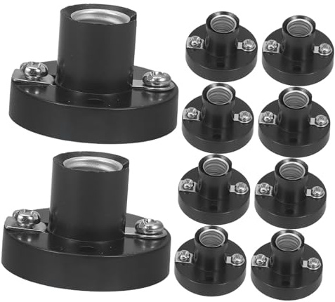 OSALADI 10 Piezas E10 Portalámparas con Tornillo para Accesorios de Iluminación Construcción de Plástico Resistente Fácil Instalación
