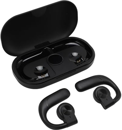 Trådlösa öronsnäckor Bluetooth 5.3, Hörlurar med öppen öra, Vattentät PX7, öronsnäckor med Klämma på öronkrok med Laddningsfodral, Hörlurar för TV-telefon Bärbar Dator