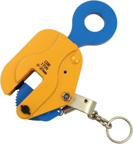 Fliuyr Abrazadera elevadora de chapa, abrazadera elevadora de placas, pinza vertical de chapa de 0 – 20 mm, abrazadera para grúa para levantar y transportar (1T)