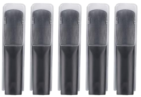 5pcs Canne di Sassofono Contralto, Forze 2.5 Canne di Sax di Resina Sostituite per Principianti e Giocatori di Strumenti a Legna, Canne Tradizionali per Sassofono Alto (Nero)