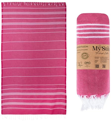 MyStilo XXL bastu och strandhandduk 100 x 200 cm, snabbtorkande, fuchsia