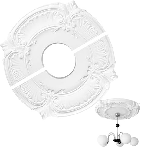 Medallón De Techo Dividido - De Cubierta De Roseta Dividida Apto Para Montaje De Luz, Diseño Ajustado Hecho De | Solución De Techo Decorativa Para Salón, Oficina, Restauración.