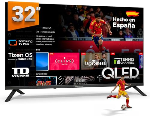 TD Systems - Smart TV 32 Pulgadas QLED con Tizen OS 8.0 Powered by Samsung, Televisión HDR10 con Sintonizador Triple, Televisores del 2026 | PRIME32QC22TIZEN