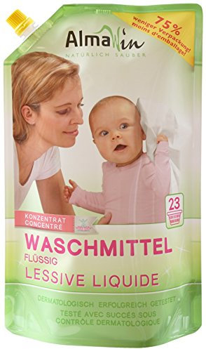 AlmaWin® Universal Bio Waschmittel flüssig 3x1,5L - 75 Ladungen mit Lavendelduft - Flüssigwaschmittel für strahlende Reinheit ab 30°C - Laundry detergent VEGAN im Öko-Pack Nachfüllbeutel