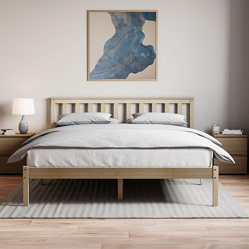 Vida Designs Milano Letto King Size, Struttura Matrimoniale in Legno di Pino Massello, Testiera Bassa, Mobili per Camera da Letto, 1.5 m