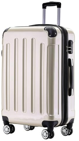 BEIBYE Zwillingsrollen 2048 Hartschale Trolley Koffer Reisekoffer in M-L-XL-Set in 15 Farben (Champagner, XL)
