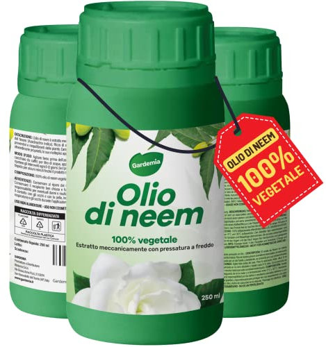 Gardemia Olio di Neem per Piante 250ml 100% Vegetale Azione Naturale contro varie Avversità Giardino Multiuso Concentrato Estratto Meccanicamente Pressatura Freddo Straordinarie Proprietà Naturali