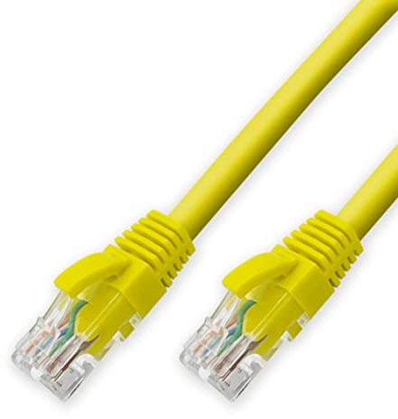 D.Square - Cable Ethernet Internet LAN 3m, Cat.6 U/UTP Amarillo, Cable de Red LSOH, Conector Rj45, 1 GB/S, Ideal para Router/Móderms, Switch, Repetidor, Ordenador, Portátil, Red Locales.