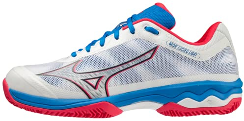 Mizuno Wave Exceed Light Padel, Scarpe da Uomo, White/OperaRed/Peace Blue, 44.5 EU, White Operared Peace Blue, 44.5 EU