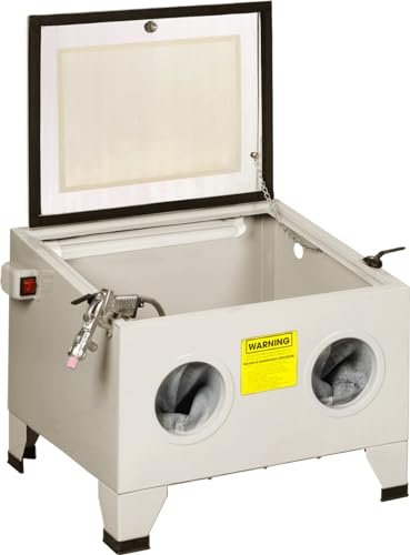 BPAC Cabina di sabbiatura 90 litri – Microbillatrice o sabbiatrice – Cabina sabbiatura per officina – Guanti rinforzati Inclusi – Dimensioni 57 x 48 x 33 cm – Da montare