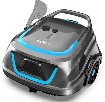 WYBOT Pulitore per Piscina Cordless con 120 Minuti di Pulizia a Ricarica Rapida in 2,5 Ore, LED Indicatore, Robot Piscina Fuori Terra con Doppia Filtrazione